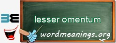 WordMeaning blackboard for lesser omentum